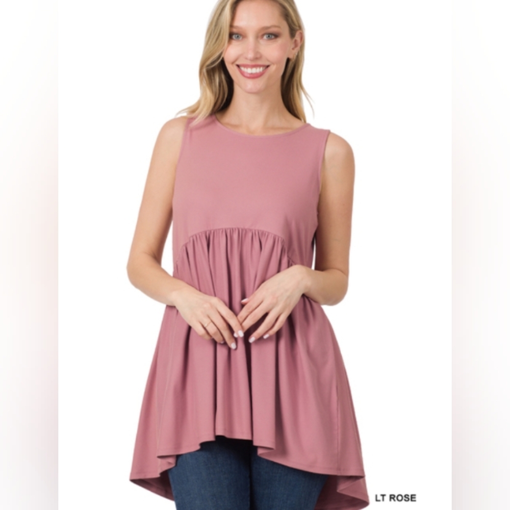 Zenana sleeveless babydoll tank